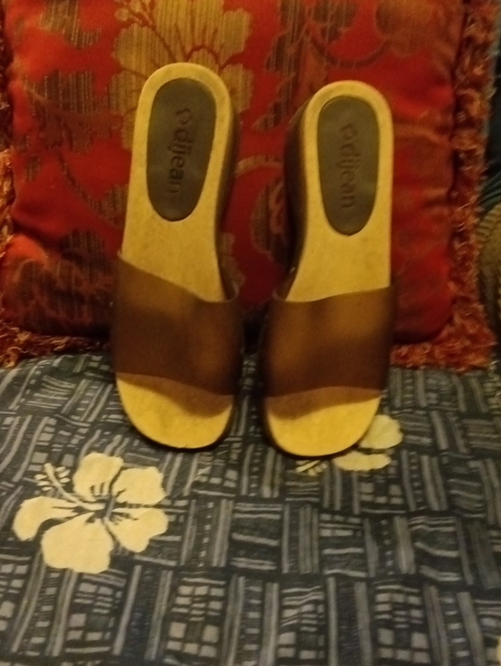 Women's Grayish- Brown Slide Mules with Wide Strap